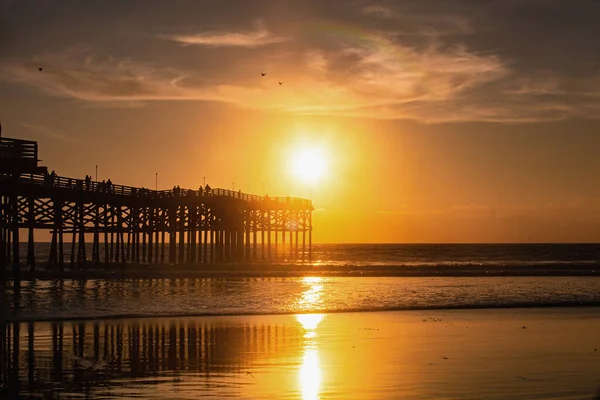 Solnedgång Vid Pacific Beach San Diego — Stockfoto