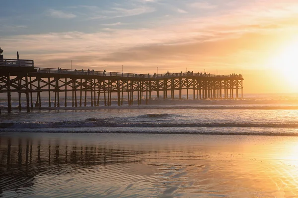 Solnedgång Vid Pacific Beach San Diego — Stockfoto