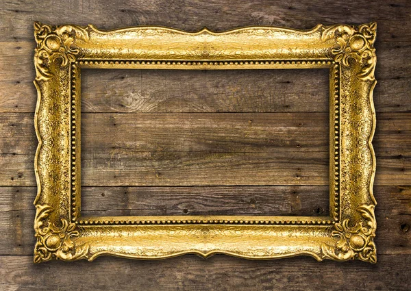 Retro Revival Old Gold Picture Frame — Stock Photo, Image