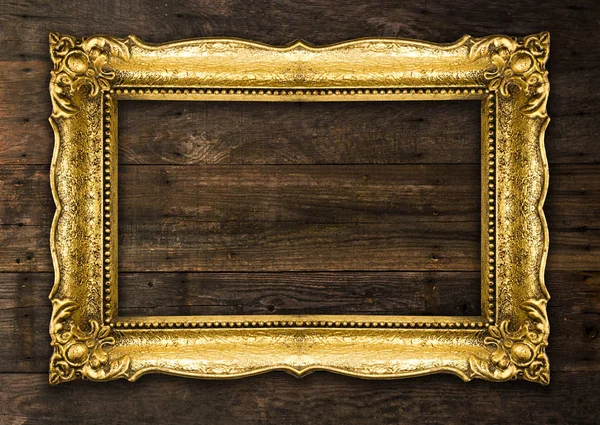 Retro Revival Old Gold Picture Frame — Stock Photo, Image