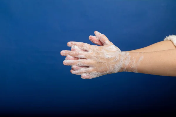 Prévention Grippe Laver Les Mains Avec Savon Eau Contre Infection — Photo