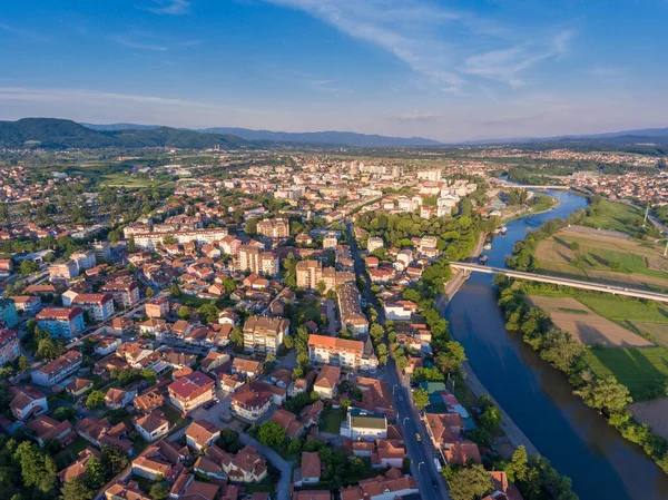 Kraljevo Vista Aérea Ciudad Serbia Centro Administrativo Del Distrito Raska — Foto de Stock