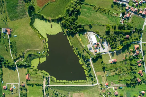 Petnica Lake aerial view - Petnicko Jezero