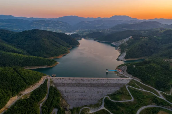 スタボ ロヴニ湖 Stubo Rovni Lake Dam River Jablanica セルビア バルジェボ市近郊の貯水池 — ストック写真