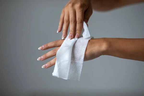 Corona Vírus Mão Higiene Coronavírus Espalhando Proteção Mulher Limpeza Mãos — Fotografia de Stock