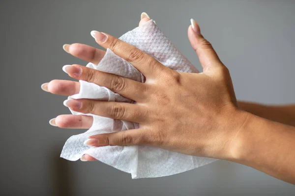 Corona Vírus Mão Higiene Coronavírus Espalhando Proteção Mulher Limpeza Mãos — Fotografia de Stock