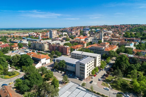 Smederevo Vista Aérea Ciudad Serbia Centro Administrativo Del Distrito Danubio — Foto de Stock