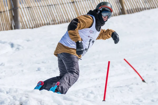 Ricardo Lopes során a Snowboard országos bajnokság — Stock Fotó