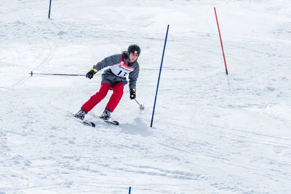 Afonso Fernandes durante el Campeonato Nacional de Esquí — Foto de Stock