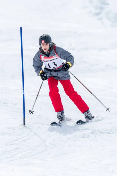 Afonso Fernandes durante o Campeonato Nacional de Esqui — Fotografia de Stock