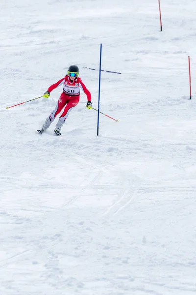 玛尔塔卡瓦略在滑雪全国冠军 — 图库照片