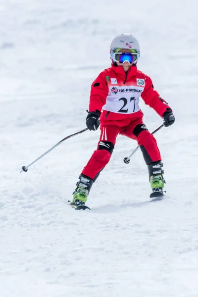 Leonor Carvalho durante o Campeonato Nacional de Esqui — Fotografia de Stock