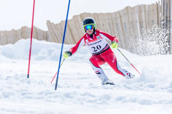 Marta Carvalho durante o Campeonato Nacional de Esqui — Fotografia de Stock