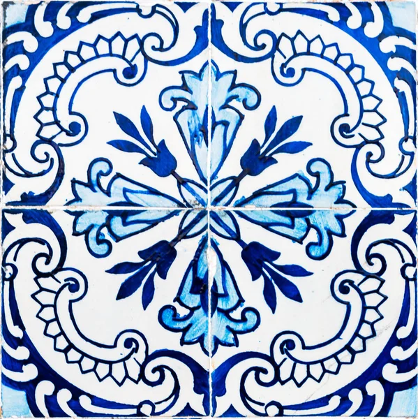 Traditional Portuguese glazed tiles — Stock Photo, Image