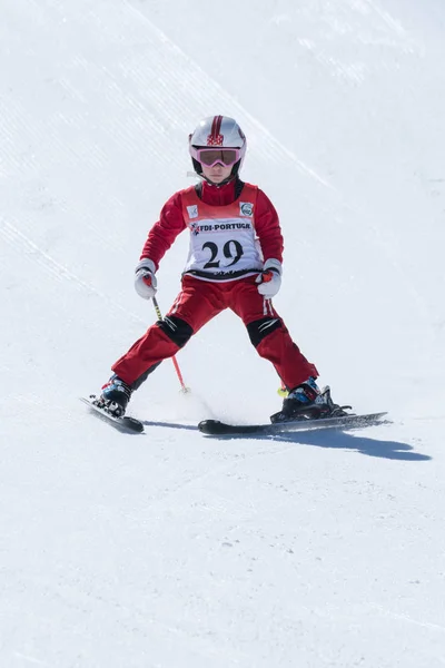 Leonor Carvalho során a Ski országos bajnokság — Stock Fotó