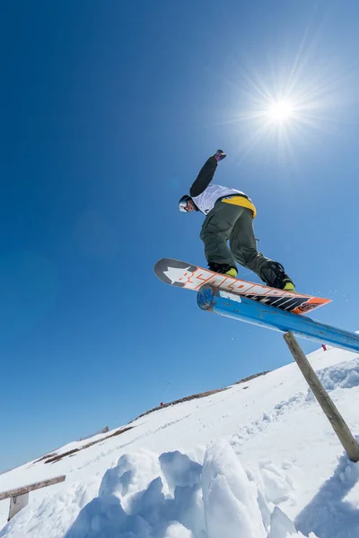 Jorge Margarido durante o Campeonato Nacional de Snowboard — Fotografia de Stock