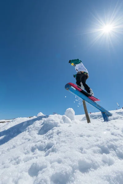 Rita Rainho podczas Czempionatu Narodowego Snowboard — Zdjęcie stockowe