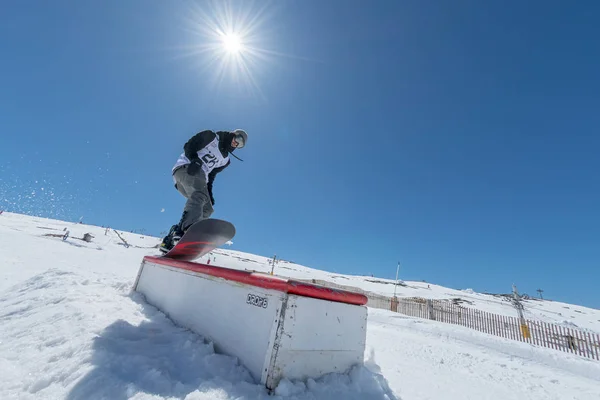 Mateus Morais durante i Campionati Nazionali Snowboard — Foto Stock