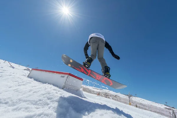 Mateus Morais podczas Czempionatu Narodowego Snowboard — Zdjęcie stockowe