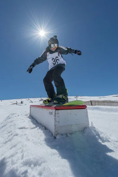 Pedro Sezulfe podczas Czempionatu Narodowego Snowboard — Zdjęcie stockowe