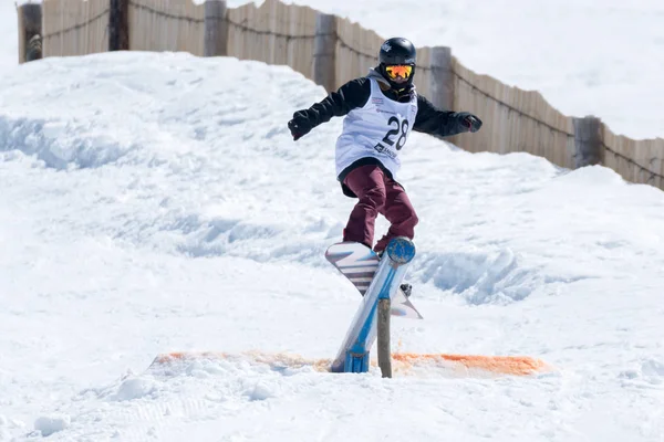 Miguel Brito Snowboard Ulusal Şampiyonası sırasında — Stok fotoğraf