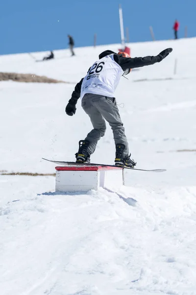 Mateus Morais během národní mistrovství Snowboard — Stock fotografie