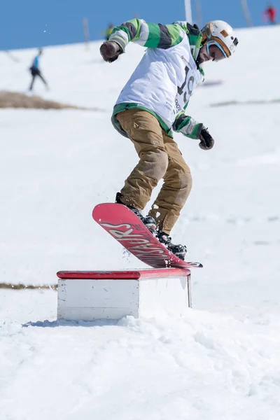 Guilherme Lopes Snowboard Ulusal Şampiyonası sırasında — Stok fotoğraf