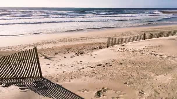 Dunas de arena y playa en Vagueira, Aveiro - Portugal — Vídeo de stock