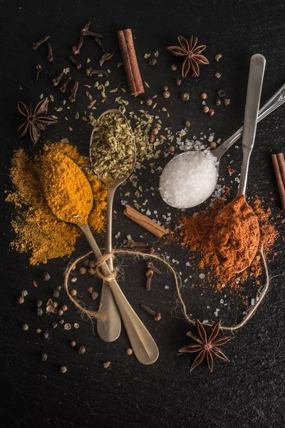 Various spices spoons — Stock Photo, Image