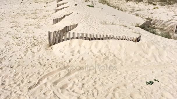 Песчаные дюны и пляж в Эсморисе, Овар - Португалия — стоковое видео
