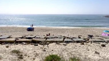 Espinho Beach'de paramos'ın