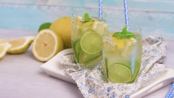Nyári citrusfélék ital — Stock videók