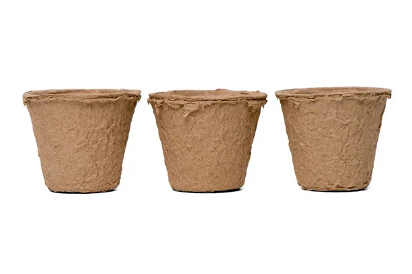 Three paper recycle pots — Stock Photo, Image