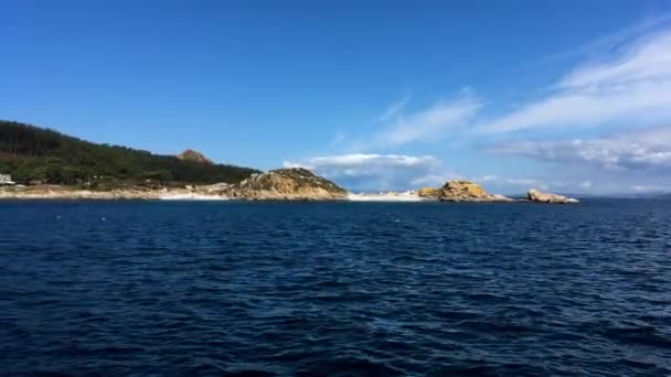 Seashore på Cies islands — Stockvideo