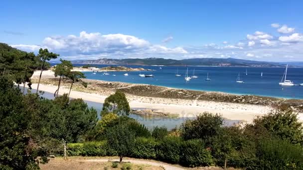 Playa de Rodas en las Islas Cies de España — Vídeos de Stock