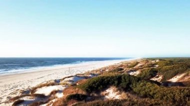 Gün batımında Beach havadan görünümü