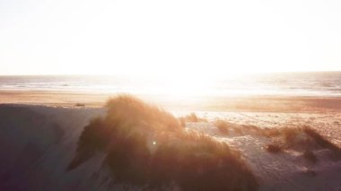 Gün batımında Beach havadan görünümü