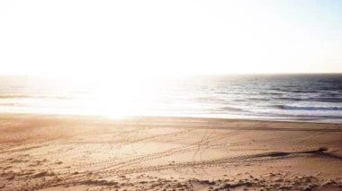 Gün batımında Beach havadan görünümü