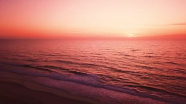 Gün batımında Beach havadan görünümü