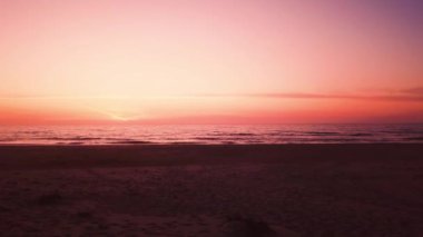 Gün batımında Beach havadan görünümü