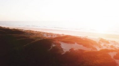 Gün batımında Beach havadan görünümü
