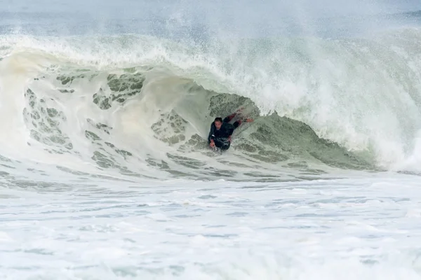 Bodyboarder Surf Ocean Wave — Fotografia de Stock