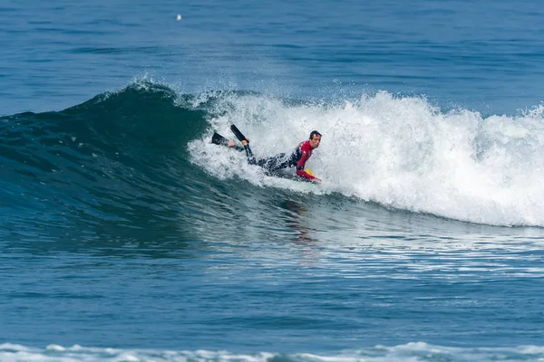 Bodyboarder Surf Ocean Wave — Foto Stock