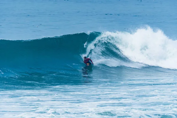Bodyboarder Surf Ocean Wave — Fotografia de Stock