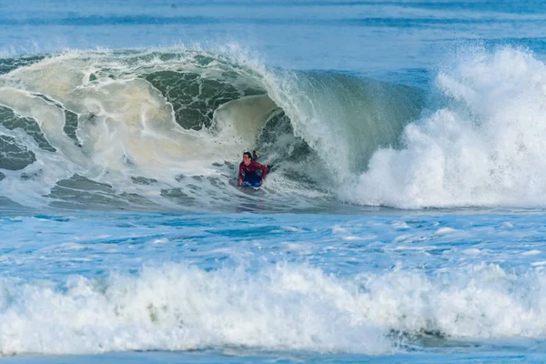 Bodyboarder Surf Ocean Wave — Fotografia de Stock