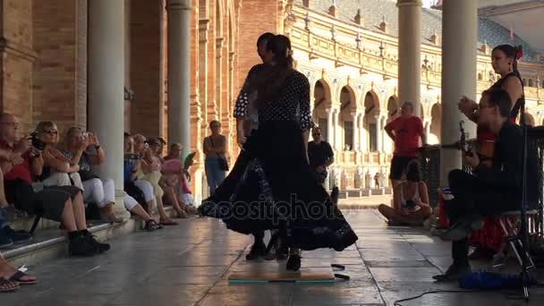 Grupo de bailarines flamencos — Vídeos de Stock
