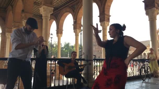 Група фламенко танцюристів — стокове відео