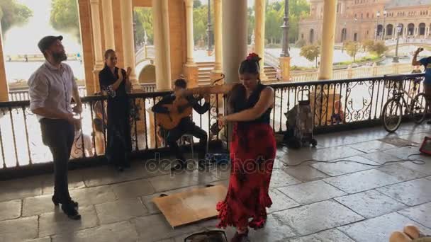 Groep flamenco dansers — Stockvideo