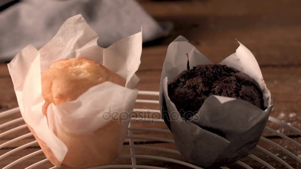 Delicious homemade muffins — Stock Video