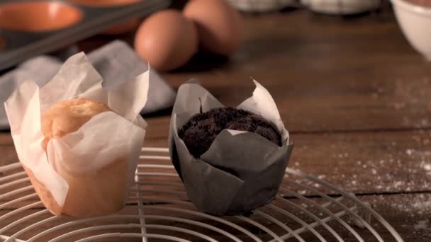 Deliciosos muffins caseiros — Vídeo de Stock